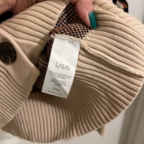 Cabi 4289 Nine Lives Leopard Animal Print Knit V Neck Cardigan Sweater Size L - Picture 3 of 5